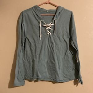 Long sleeve lace-up front